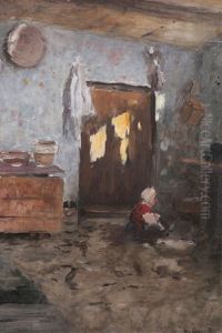 Interior Med Flicka by Wilhelm von Gegerfelt
