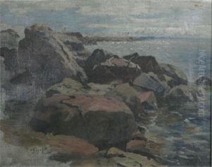 Kustlandskap (sketch) by Wilhelm von Gegerfelt