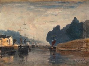 Fartyg I Kanal by Wilhelm von Gegerfelt