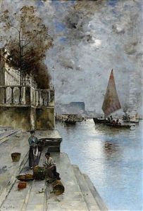 Venetiansk Kaj I Mansken by Wilhelm von Gegerfelt