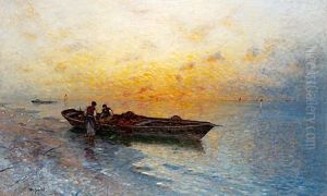 Fiskebat I Gryningen by Wilhelm von Gegerfelt