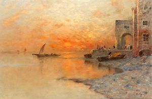 Solnedgang Vid Medelhavet by Wilhelm von Gegerfelt