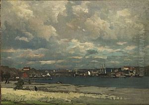 Utsikt Ofver Goteborgs Hamn Fran Hisingen by Wilhelm von Gegerfelt