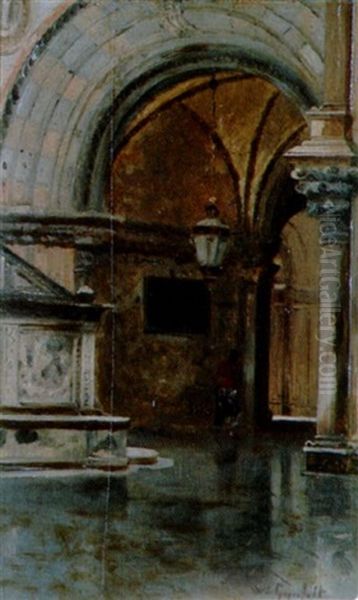 Kircheninterieur Mit Figurenstaffage - view 1