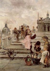 Reges Treiben Auf Der Riva Degli Schiavoni In Venedig by Wilhelm von Gegerfelt