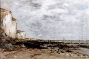 Kustlandskap Med Eka Och Figurer by Wilhelm von Gegerfelt