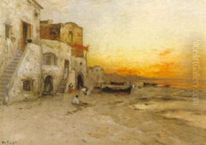 Skymning Over Strand, Venedig Skymning Over Strand, Venedig