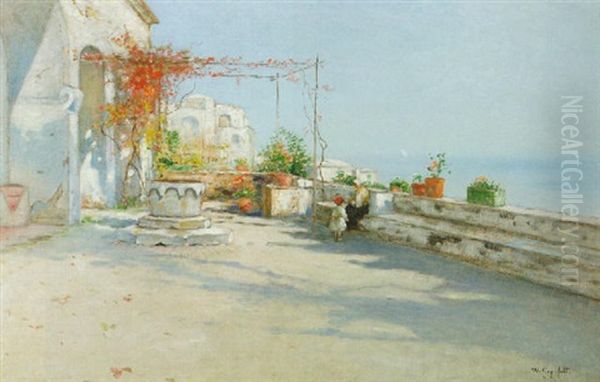 Kvinna Och Barn Pa Terrass, Venedig - view 1