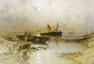 Strandparti I Skymning by Wilhelm von Gegerfelt