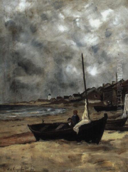 Strandlandskap Med Batar, Normandi - view 1