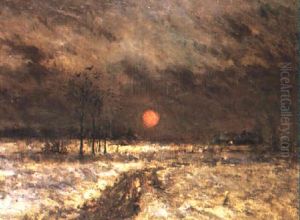 Solnedg+ng Over Varvinterlandskap by Wilhelm von Gegerfelt