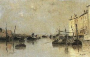 Rio Del Ponte Longo A Venice by Wilhelm von Gegerfelt
