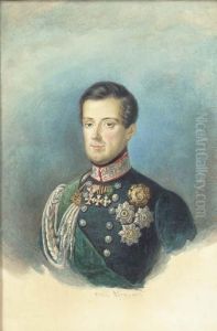 Portrait Of Carlo Alberto, King Of Sardinia (1798-1849) by Pietro Ayres