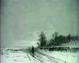 Flache Winterlandschaft