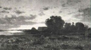 Landschaft In Der Abenddammerung by Eduard Gehbe