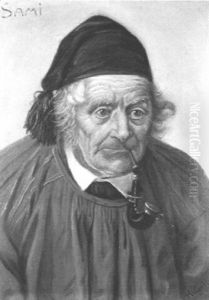 Alter Bauer Mit Schwarzer Zipfelmutze Und Pfeife