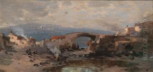Italian Landscape In The Campagna by Jacob Gehrig