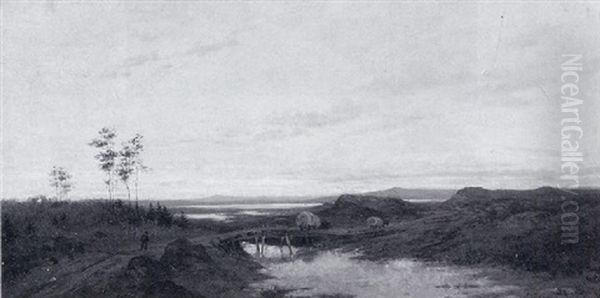 Planwagen In Abendlicher Landschaft - view 1