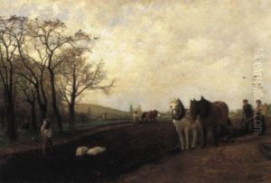 Bauern Beim Pfl_gen by Casimir Geibel