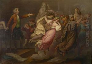 Mozart Gibt Seine Opern Don Giovanni Und Die Zauberflote Der Menschheit by Carl Joseph Geiger