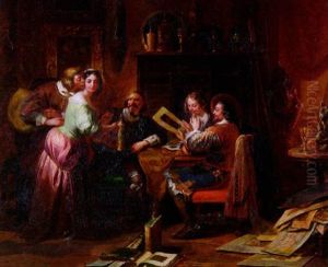 Der Maler Van Dyk Unter Seinen Freunden Im Salon by Peter Johann Nepomuk Geiger