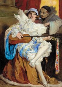 Pierrot And Columbina by Richard Geiger