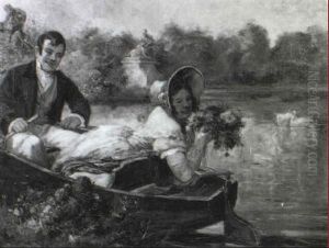 Kahnfahrt Auf Dem Schlossteich by Richard Geiger