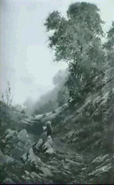 Gebirgspfad Mit Reisigsammler-innen Auf Dem Heimweg - view 1