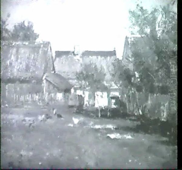 Bauernhof, Im Vordergrund Huhner - view 1