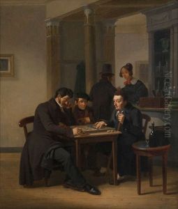 La Partie De Dames by Jozef Geirnaert