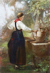 Jeune Paysanne A La Fontaine
