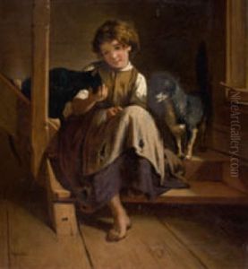 Kleines Madchen In Zerrissenem Kleid Mit Hund Und Katze Kleines Madchen In Zerrissenem Kleid Mit Hund Und Katze