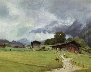 Auf Der Alp by Johann-Joseph Geisser