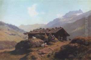 Auf Der Ziegenalp by Johann-Joseph Geisser