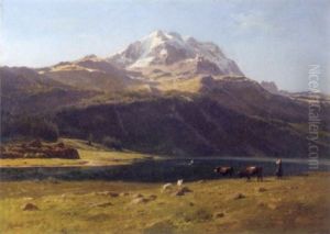 A Swiss Alpine Lake by Johann-Joseph Geisser