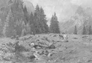 Alpental Mit Weidenden Kuhen Alpental Mit Weidenden Kuhen