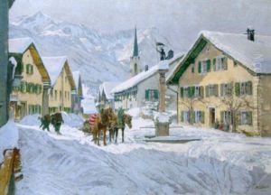 Floriansplatz In Partenkirchen by Paul Robert Geissler