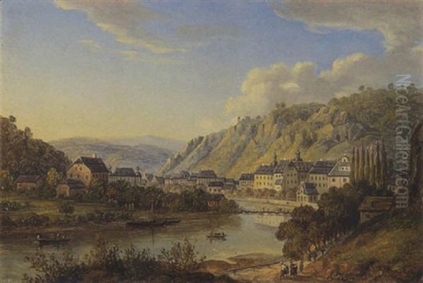 Altes Stadchen An Einer Flussbiegung - view 1