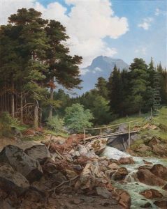 Waldbach, Motiv Aus Karnthen by Carl Friedrich Wilhelm Geist
