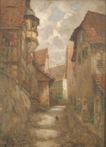 Obere Turmgasse Mit Dem Burgermeister-elsasser-haus In Bad Wimpfen (+ Exhib. Catalog) by Carl Friedrich Wilhelm Geist