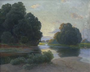 Abend In Der Lobau by Karl Ritter Von Geist