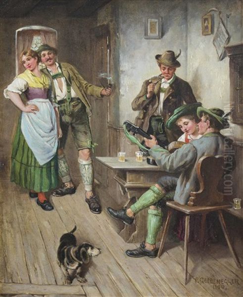 Hausmusik Und Liebespaar In Der Stube - view 1