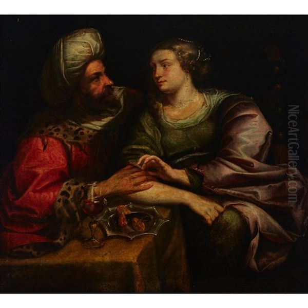 The Banquet Of Esther And Ahasuerus by Aert De Gelder