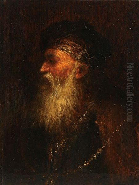 Portrait Of A Beareded Man With A Gold Chain - view 1