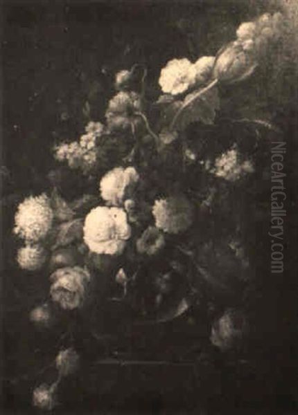 Still Life Of Flowers In A Vase With Ladybug And Butterfly - view 1
