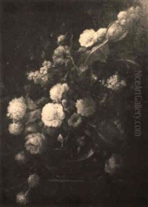 Still Life Of Flowers In A Vase With Ladybug And Butterfly Still Life Of Flowers In A Vase With Ladybug And Butterfly