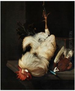 Stillleben Mit Hahn Und Taube by Nicolaes Van Gelder