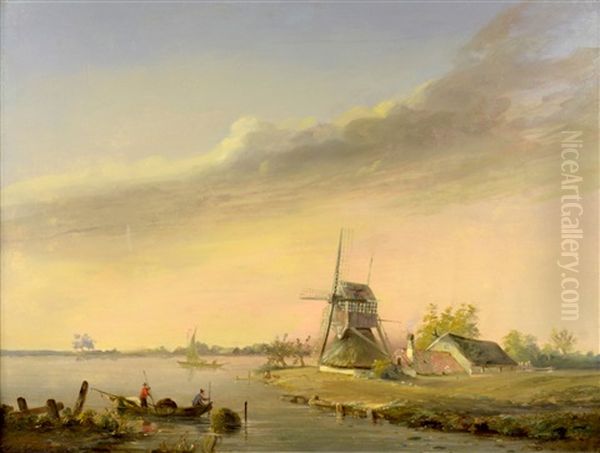 Seaside Landscape With A Windmill - view 1