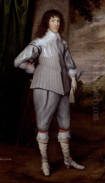 Portrait Of Dutton, 3rd Baron Gerard, Of Bromley, Staffordshire In A Silver-grey Slashed Doublet And Hose - view 1