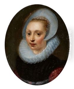 Bildnis Einer Jungen Frau Mit Diademhaube Und Muhlsteinkragen by Gortzius Geldorp